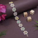 Etnico Gold Plated Kundan & Pearl Sheeshphool/Sheeshpatti for Women (T2197Mul)