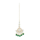 Etnico Gold Plated Traditional Kundan & Pearl Maang Tikka for Women (T3015G)