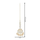 Etnico Gold Plated Traditional Kundan & Pearl Maang Tikka For Women (T3020W)