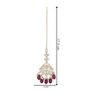 Etnico Gold Plated Traditional Kundan & Pearl Maang Tikka For Women (T3020Wi)