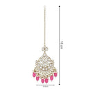 Etnico Gold Plated Traditional Kundan & Pearl Maang Tikka For Women (T3157(Pi)
