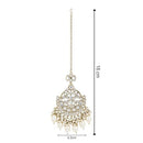 Etnico Gold Plated Traditional Kundan & Pearl Maang Tikka For Women (T3157W)