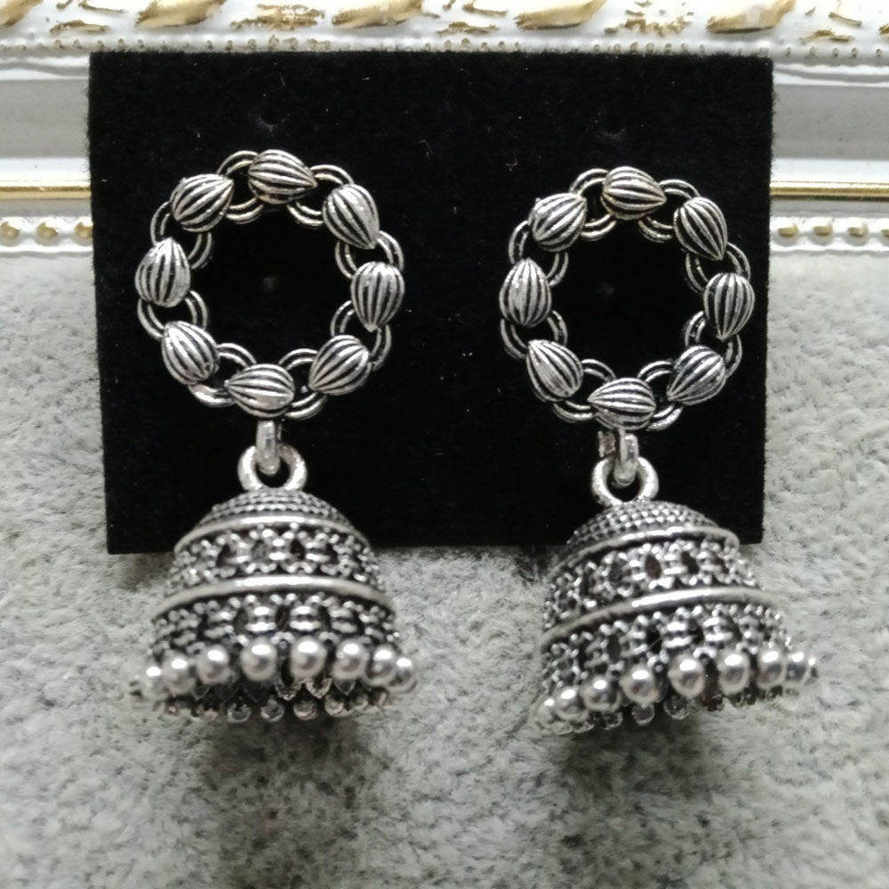 Darshana Jewels oxidised Plated Jhumki Earrings