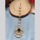 Arham Gold Plated Polki Kundan And Pearl Beads Maangtikka 