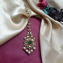 Arham Gold Plated Polki Kundan And Pearl Beads Maangtikka