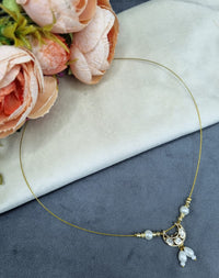 LAFZ  Delicate Pearl Half-Moon Wire Necklace - TM602