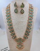 LAFZ  Royal Emerald  Peacock Long Haram Necklace Set with Matching Earrings - TM605