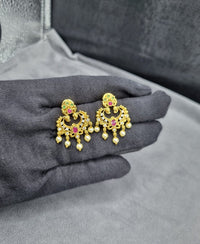 LAFZ Temple Pearls Drops  Dangles Earrings