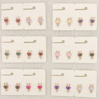 Dhwani Cartoon Style Colorful Labobo Meenakari Studs Earrings