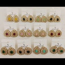 Dhwani Minimal Austrian Stone And Pota Stone Stud Earrings ( Set Of 12)