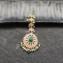 Arham Gold Plated Polki Kundan And Pearl Beads Maangtikka
