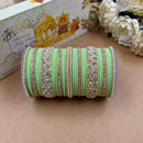 Wedding Chuda Gold Plated Austrian Stone And Velvet Bridal Bangles Set