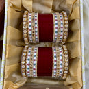 Wedding Chuda Gold Plated Kundan Stone And Pearls Bangles Set