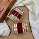 Wedding Chuda Gold Plated Kundan Stone And Pearls Bangles Set