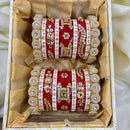 Wedding Chuda Gold Plated Kundan Stone And Pearl Acrylic Bangles Set