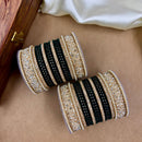 Wedding Chuda Gold Plated Austrian Stone And Pearl Bridal Bangles Set
