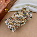 Wedding Chuda Gold Plated Crystal And Pearl Bridal Bangles Set