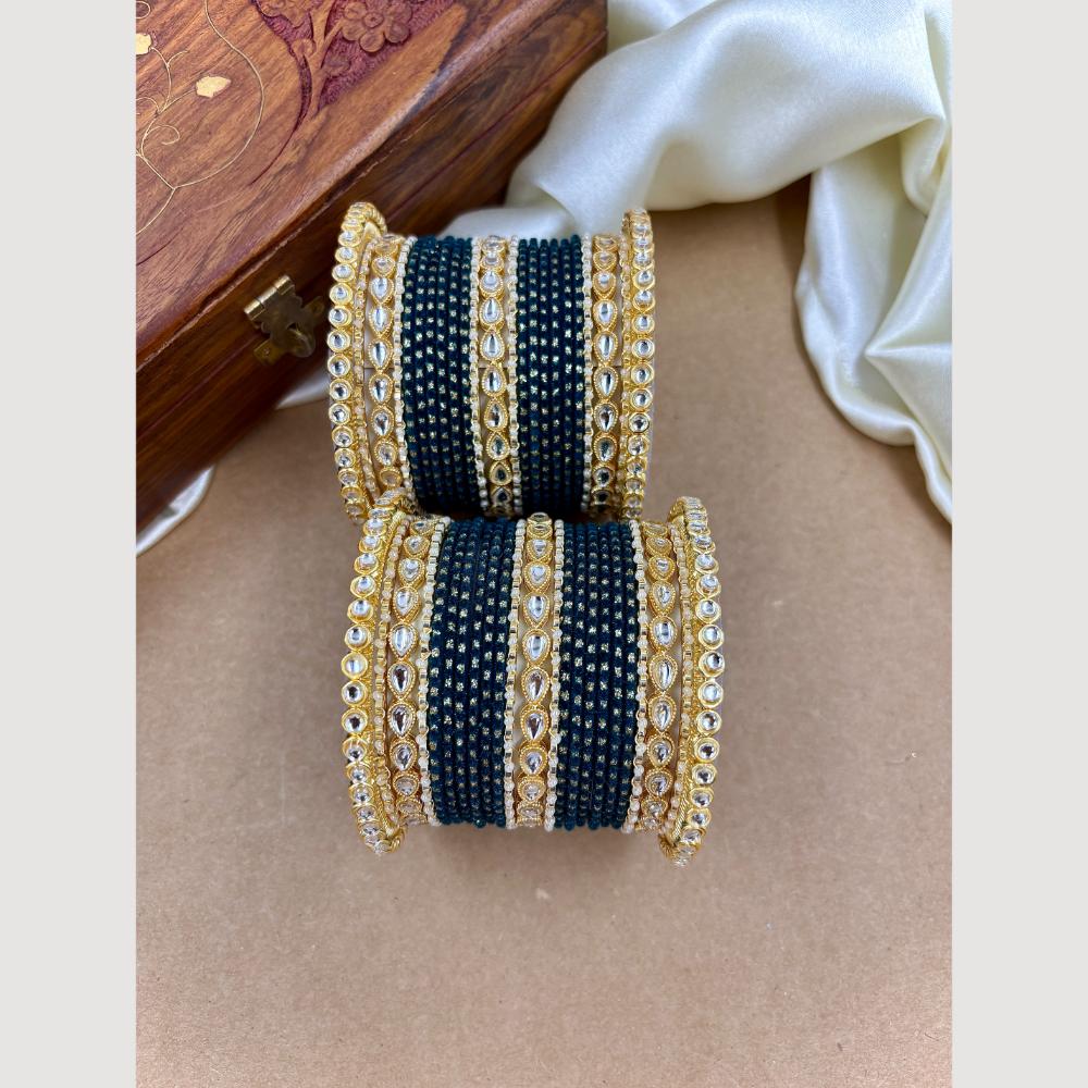 Wedding Chuda Gold Plated Kundan Bangles Set