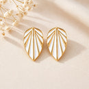 Etnico Fashion Gold Plated Anti Tarnish Leaf Design Stud Earrings for Women & Girls Lightweight Fashion Jewellery (WE002W)