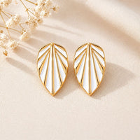 Etnico Fashion Gold Plated Anti Tarnish Leaf Design Stud Earrings for Women & Girls Lightweight Fashion Jewellery (WE002W)