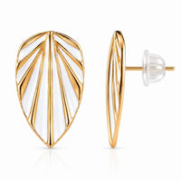 Etnico Fashion Gold Plated Anti Tarnish Leaf Design Stud Earrings for Women & Girls Lightweight Fashion Jewellery (WE002W)