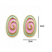 Etnico Fashion Gold Plated Anti Tarnish Spiral Design Stud Earrings for Women & Girls Lightweight Fashion Jewellery (WE005Mul)
