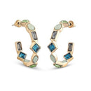 Etnico Fashion Gold Plated Anti Tarnish Multicolor Crystal Hoop Earrings for Women & Girls Stone Studded Lightweight Fashion Jewellery (WE009Mul)