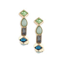 Etnico Fashion Gold Plated Anti Tarnish Multicolor Crystal Hoop Earrings for Women & Girls Stone Studded Lightweight Fashion Jewellery (WE009Mul)