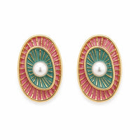 Etnico Fashion Gold Plated Anti Tarnish Multi Colour Pearl & Stone Drop Earrings for Women and Girls Western Jewellery Gift (WE011Mul)