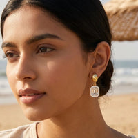 Etnico Fashion Gold Plated Anti Tarnish American Diamond Drop Earrings for Women and Girls Western Earrings Set Fashion Jewellery Gift (WE012W)