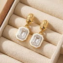 Etnico Fashion Gold Plated Anti Tarnish American Diamond Drop Earrings for Women and Girls Western Earrings Set Fashion Jewellery Gift (WE012W)