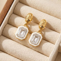Etnico Fashion Gold Plated Anti Tarnish American Diamond Drop Earrings for Women and Girls Western Earrings Set Fashion Jewellery Gift (WE012W)