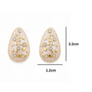 Etnico Fashion Gold Plated Anti Tarnish Pearl Finish Teardrop Stud Earrings with American Diamond for Women & Girls Lightweight Fashion Jewellery (WE013W)
