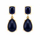 Etnico Fashion Gold Plated Anti Tarnish Blue Stone Drop Earrings for Women & Girls Teardrop Dangle Fashion Jewellery (WE014Bl)