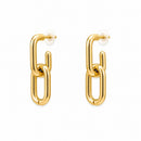 Etnico Fashion Gold Plated Anti Tarnish Link Chain Drop Earrings for Women & Girls Minimalist Statement Dangle Fashion Jewellery (WE015FL)