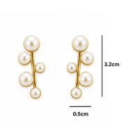 Etnico Fashion Gold Plated Anti Tarnish Pearl Drop Earrings for Women & Girls Fashion Jewellery (WE016W)
