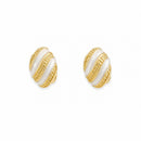 Etnico Fashion Gold Plated Anti Tarnish Pearl Finish Oval Stud Earrings for Women & Girls Elegant Everyday Fashion Jewellery (WE018W)