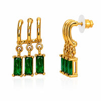 Etnico Fashion Anti Tarnish Gold Plated American Diamond Stud Earrings for Women and Girls Western Earrings Set Fashion Jewellery Gift (WE019G)