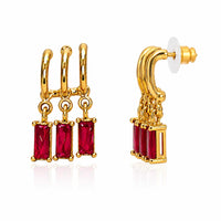 Etnico Fashion Anti Tarnish Gold Plated American Diamond Stud Earrings for Women and Girls Western Earrings Set Fashion Jewellery Gift (WE019Q)