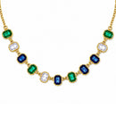 Etnico Fashion Gold Plated Anti Tarnish Multicolor Crystal Necklace for Women & Girls Stylish Fashion Jewellery (WN002Mul)
