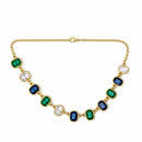 Etnico Fashion Gold Plated Anti Tarnish Multicolor Crystal Necklace for Women & Girls Stylish Fashion Jewellery (WN002Mul)
