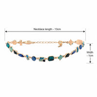 Etnico Fashion Gold Plated Anti Tarnish Multicolor Crystal Tennis Necklace for Women & Girls Stylish Fashion Jewellery (WN003Mul)