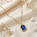 Etnico Fashion Gold Plated Anti Tarnish Blue Crystal Pendant Necklace for Women & Girls Stylish Fashion Jewellery (WN007Bl)