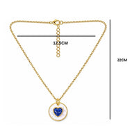 Etnico Fashion Gold Plated Anti Tarnish Blue Heart Pendant Necklace for Women & Girls American Diamond Style Heart Charm Chain Fashion Jewellery (WN009Bl)