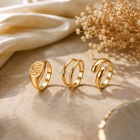 EtnicoFashion Gold Plated Rings Combo for Women & Girls Stylish Fashion Jewellery (Pack of 3) (WR004FL)
