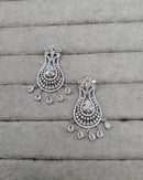 LAFZ  Luxurious Rhodium-Plated AD Paisley Jewellery Set