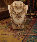 LAFZ  Grand Antique Copper Elephant Temple Bridal Jewelry Set  - TM609