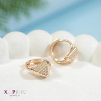 Tarohi Jewels Gold Plated Triangle Shaped Xuping Hoops Earring