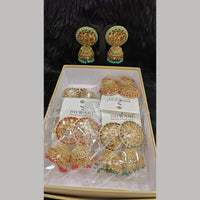 Dhwani Gold Plated Graceful Pota Stone And Pearl Jhumki Earrings
