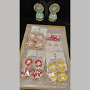 Dhwani Trendy Kundan Stone And Pearl Meenakari Jhumki Earrings